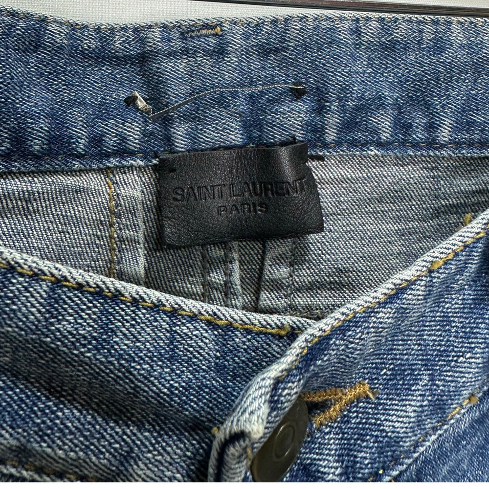 SAINT LAURENT D02 Mid Rise Distressed Skinny Jeans size 32 / US 4 - Picture 5 of 5